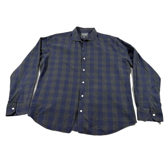 Bonobos Other - Bonobos Shirt Mens Long Sleeve Button Collared Blue Gray Plaid Cotton Sz XL